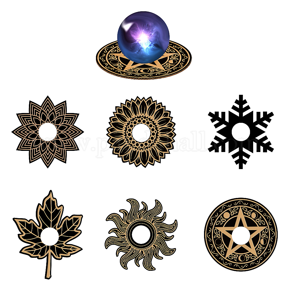 Shop AHANDMAKER 6 Pcs Wood Mini Crystal Sphere Display Stand for