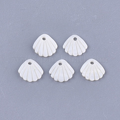 Encantos de concha de agua dulce, Vieira, blanco cremoso, 10x11x1.5mm, agujero: 1.5 mm
