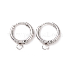 Componenti per orecchini a cerchio in acciaio inossidabile antiossidante, Perno in acciaio inox 304 con anello orizzontale in acciaio inox 201, colore acciaio inossidabile, 12 gauge, 17x14x2mm, Foro: 2.5 mm, ago :1mm