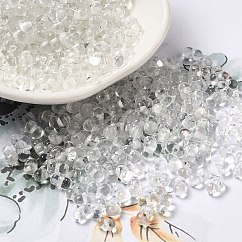 Perline semi di vetro, arachide, chiaro, 5.5~6x3~3.5x3mm, Foro: 1~1.2 mm, circa 4000pcs/libbra