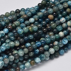 Rotonde apatite naturali fili di perline, grado ab, 4mm, Foro: 1 mm, 13.78'' (35 cm)