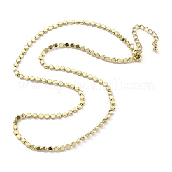 Латунные плоские шариковые цепочки ожерелья для женщин&nbsp;NJEW-U035-01G