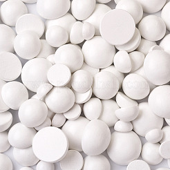 120шт 4 стиля окрашенные распылением белые деревянные кабошоны&nbsp;WOOD-TA0001-52