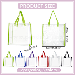 12 Stück 6 Farben rechteckige transparente PVC-Plastiktüten&nbsp;ABAG-FG0001-14