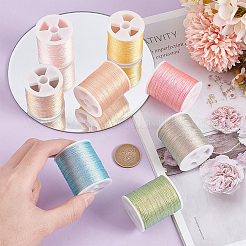 8 rouleau de fil à coudre en polyester 8 couleurs&nbsp;OCOR-WH0087-02