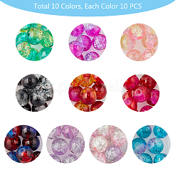 Perle di vetro crackle trasparente&nbsp;CCG-PH0003-09D