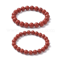 2 шт. браслеты из натуральных бусин красной яшмы 2 стилей&nbsp;BJEW-JB12200