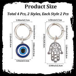 4 stücke 2 arten bösen blick & hamsa hand legierung schuh charme&nbsp;AJEW-CP0006-42