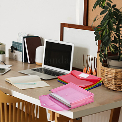 6 шт. 6-х цветные прозрачные пластиковые карманы для файлов&nbsp;AJEW-FG0005-14