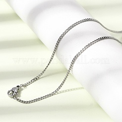 12 collana a catena intrecciata in acciaio inossidabile 304 da 2 mm per uomo e donna&nbsp;NJEW-H093-17P-03