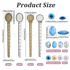 Наборы для самостоятельного изготовления овальных и плоских круглых закладок с цветком&nbsp;DIY-SC0032-08