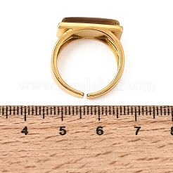 Offene Manschettenringe aus Messing mit natürlichem Tigerauge für Damen&nbsp;GG-CBA0B5A-04G-03