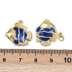 Латунные эмалевые подвески-рыбки&nbsp;KK-I377-05G-A01