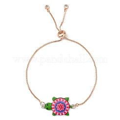Gestellplattierung Messingkastenkette Schieberarmbänder&nbsp;MAK-YW0001-04RG