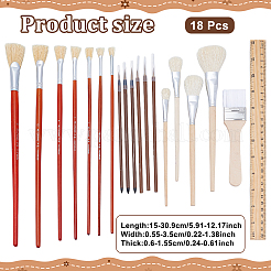 Набор из 18 шерстяной ручки-кисти для рисования&nbsp;AJEW-WH0696-195