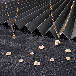 12 шт. 2 стиля латунных подвесок с микропаве из кубического циркония&nbsp;KK-UN0005-25