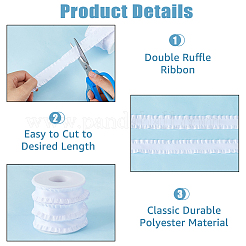 Cinta de poliéster con bordes plisados de 10 yarda para decoración de ropa&nbsp;DIY-FI0001-13H