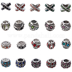 70 шт. 5 стиля сплава горный хрусталь европейские бусины&nbsp;ALRI-PA0001-01