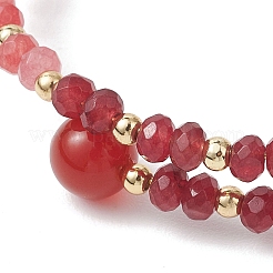 Браслеты из окрашенного натурального малазийского нефрита и латунных бусин для женщин&nbsp;BJEW-JB13343-02