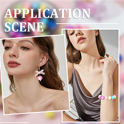 100шт 10 цвета непрозрачные акриловые бусины&nbsp;SACR-SP0001-15