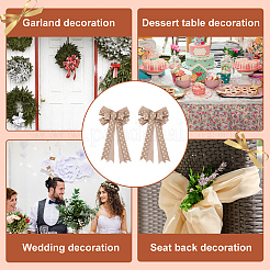 Leinen-Bowknot-Ornament mit Polka-Dot-Muster&nbsp;DIY-WH0248-343