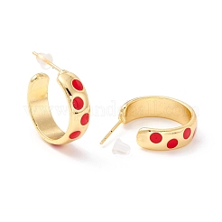 Aretes de latón chapado en oro real de 18k para mujer&nbsp;EJEW-I684-09G-01-RS