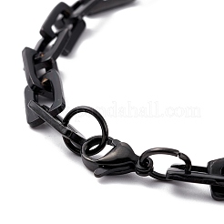 Bracelets à chaîne rectangulaire en acier inoxydable 201 avec placage sous vide pvd&nbsp;BJEW-N240-06EB