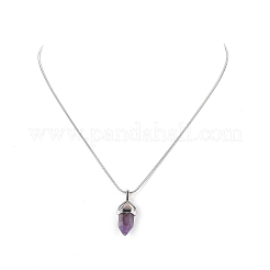 Ensemble de colliers pendentifs en forme de balle en pierres précieuses naturelles mélangées&nbsp;NJEW-JN04147