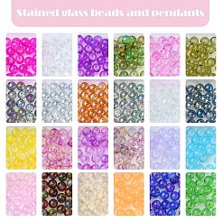 Круглые стеклянные бусины и подвески из сплава своими руками&nbsp;DIY-FS0006-39