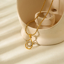 Collier pendentif en forme de larme avec anneau&nbsp;WGE593C-01