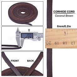 Cordon plat en cuir de vachette&nbsp;NCOR-WH0002-01A