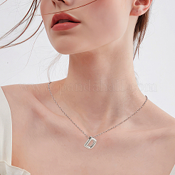 1 pz catena in ottone con pendenti a forma di lettera in lega collane&nbsp;NJEW-LP0001-41D-P