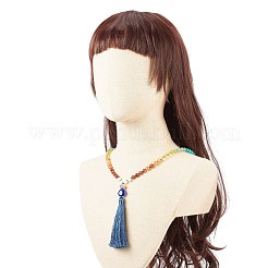 Collana di perle di mala con pietre preziose&nbsp;X-NJEW-JN03814