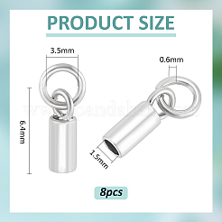 8 шт. наконечники для шнура из стерлингового серебра с родиевым покрытием&nbsp;FIND-BC0014-09A