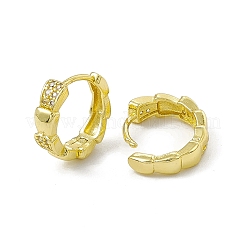 Orecchini a cerchio da donna in ottone placcato a cremagliera con zirconi cubici trasparenti&nbsp;EJEW-M213-33G