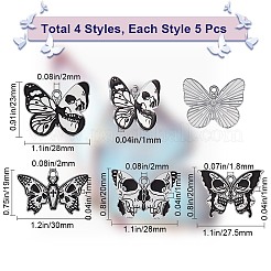 20 шт. 4 стильные подвески из эмали на Хэллоуин&nbsp;ENAM-SC0003-99