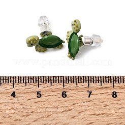 Messing-Emaille-Ohrstecker&nbsp;EJEW-A148-01C