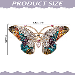 1шт брошь-бабочка с разноцветными стразами&nbsp;JEWB-LP0004-14