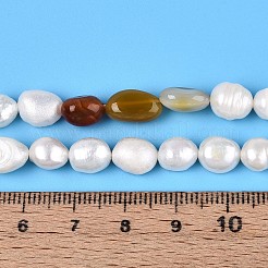 Pépites de cornaline naturelle et brins de perles de culture d'eau douce naturelles&nbsp;PEAR-N023-01A-03