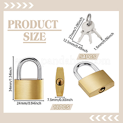 18 латунный замок для багажного ящика и 54 железных ключа&nbsp;AJEW-GA0009-54