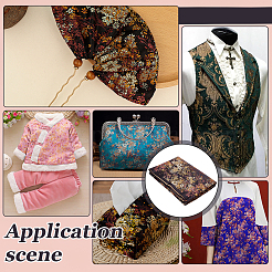 Tissus en polyester à motifs de fleurs&nbsp;DIY-WH0622-112A