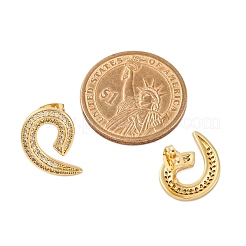 Ohrstecker mit Gestellplattierung aus Messing mit Mikropavé und klaren Zirkonia-Steinen für Damen&nbsp;EJEW-C125-28G
