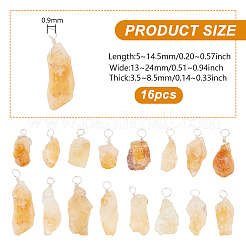 16 шт. кулоны из необработанного натурального цитрина&nbsp;G-FG0001-08