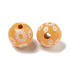 Perles européennes en bois imprimées&nbsp;WOOD-G022-19D