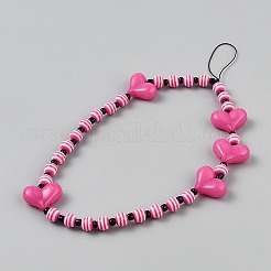 Акриловые сердечки для мобильных ремней&nbsp;HJEW-WH20021-04A