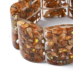 Bracciali elasticizzati con diaspro imperiale naturale tinto e opale sintetico&nbsp;BJEW-G702-01B