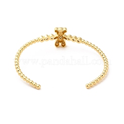 Bracelet manchette ouvert ours zircon cubique&nbsp;BJEW-M231-04G