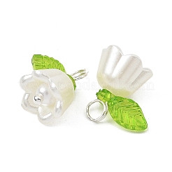 Pendentifs en acrylique avec imitation de perles en plastique ABS&nbsp;PALLOY-JF05659-12