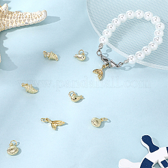 8шт 4 стиля латунные подвески&nbsp;KK-DJ0001-18