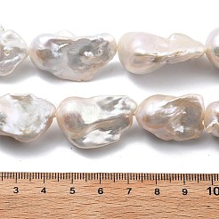 Нити натуральных бусин с ядровым жемчугом&nbsp;PEAR-B004-15N-05A-02